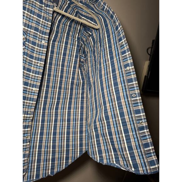 Wrangler Thick Heavy Duty Cotton Pearl Snap Western Shirt size Medium - Picture 11 of 14